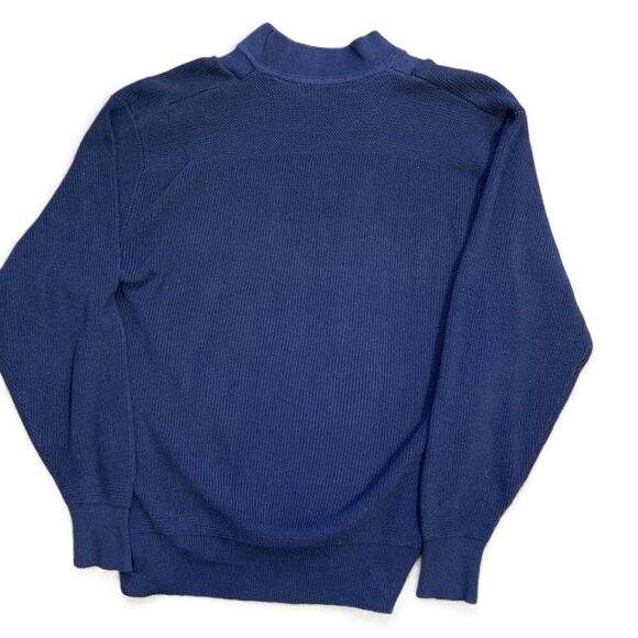 Eddie Bauer Navy Knit Button Henley Sweater Size Med Preppy Dark Academia Retro - Picture 9 of 11